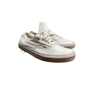 Vans Authentic Canvas White Casual Skate Shoes Men US 7 Women US 8.5